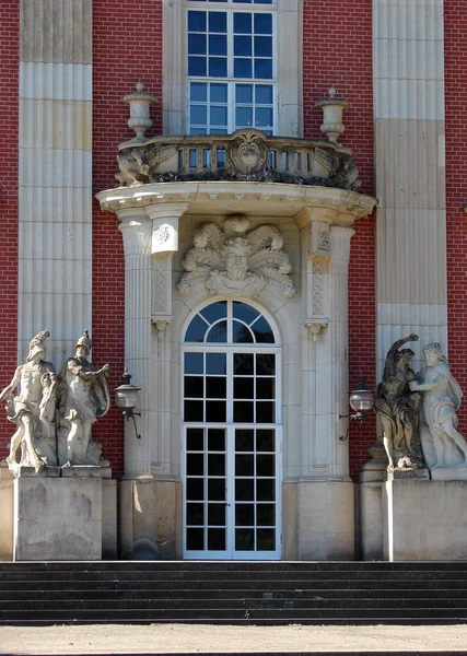 Decorações Escultóricas Escultóricas Fachada Novo Palácio Neues Palais Detalhes Potsdam — Fotografia de Stock