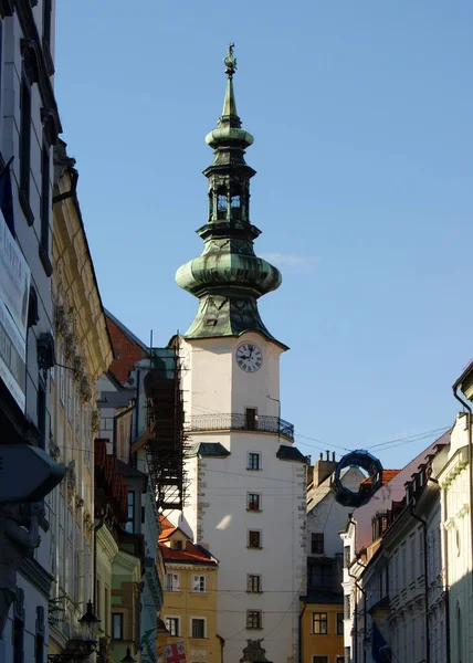 Klocktorn Michaels Gate Gamla Stan Södra Höjd Utsikt Från Michalska — Stockfoto