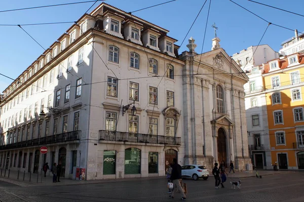 Largo Corpo Santo Bâtiments Historiques Sur Côté Sud Place Lisbonne — Photo