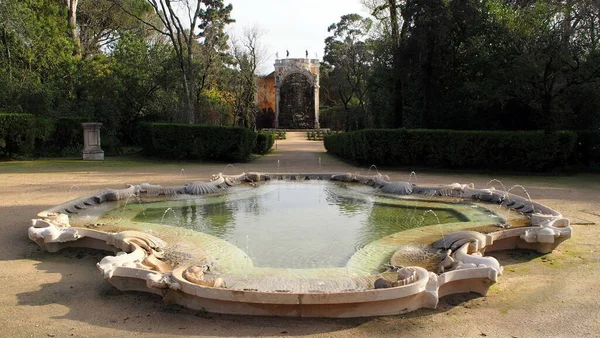 Fuente Agua Parque Del Palacio Queluz Monumento Arquitectónico Paisajístico Del —  Fotos de Stock