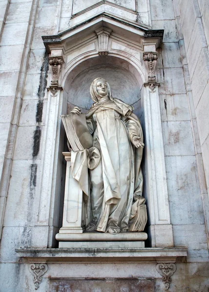 Estátua Santa Teresa Ávila 1783 Joaquim Machado Castro Decoração Fachada — Fotografia de Stock