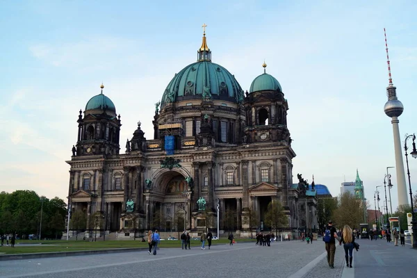 Berlin Cathedral Berliner Dom Western Elevation See Evening Dusk Tower — 스톡 사진