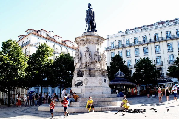 Camoes Monument Unveiled 1867 Located Luis Camoes Square Chiado Neighborhood — Foto Stock