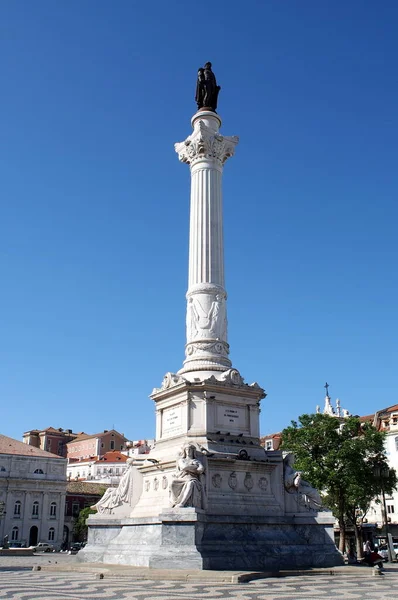 Coluna Pedro Monumento Rei Pedro Portugal Aos Algarves Localizada Centro — Fotografia de Stock