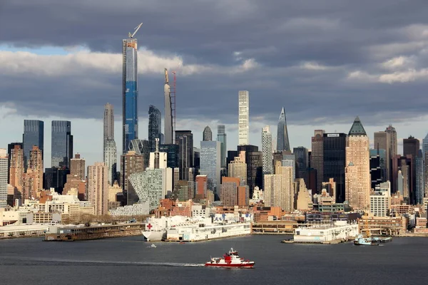 Manhattan West Side Waterkant Ziekenhuisschip Usns Comfort Aangemeerd Pier Zicht — Stockfoto