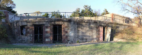 Entrepôt Racketé Batterie Neuf Canons Installations Artillerie Côtière Abandonnées Fort — Photo