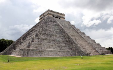 Temple of Kukulcan El Castillo in the center of the archaeological site, Chichen-Itza, Yucatan, Mexico - September 30, 2020