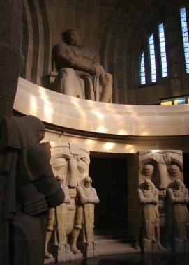 1813 Uluslar Savaşı Anıtı Anıtı Anıtı 'nı süsleyen heykeller, Leipzig, Almanya - 24 Eylül 2007