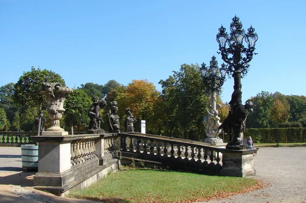 Lampadaire Orné Sculptures Décoration Façade Nouveau Palais Neues Palais Potsdam — Photo