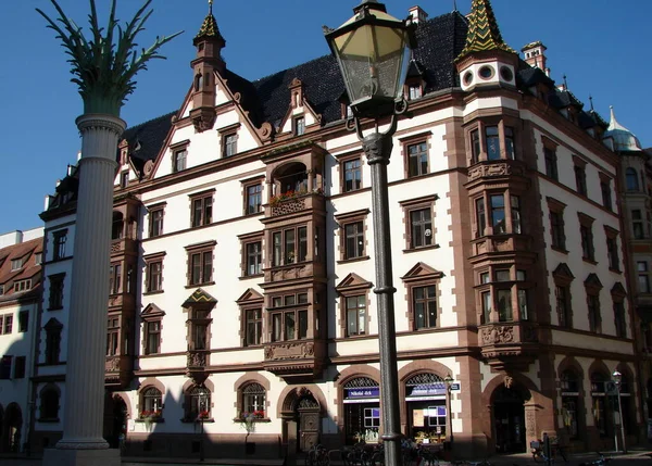 Dom Kaznodziei Zbudowany 1887 Zdobiony Apartamentowcem Pobliżu Nikolaikirche Starym Mieście — Zdjęcie stockowe