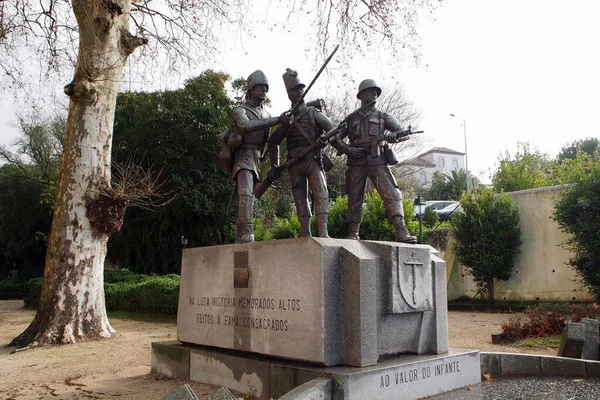 Valor Infantry Monument Installed 1978 Soares Branco Infantry Practical School — Stock Photo, Image