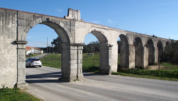 Aqueduto Século Xvii Herdade Mitra Detalhes Perto Aldeia Valverde Évora — Fotografia de Stock