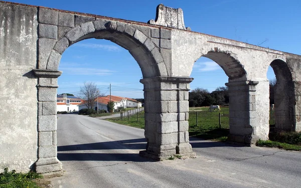 Xvii Wieczny Akwedukt Herdade Mitra Szczegóły Pobliżu Miejscowości Valverde Evora — Zdjęcie stockowe