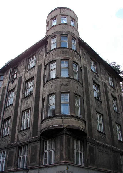 Corner Oriel Windows Tower Old Residential Building Maiselova Street Josefov — Stock fotografie