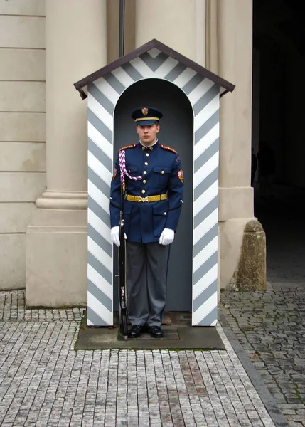 Poste Garde Honneur Aux Portes Château Prague Prague Tchéquie Septembre — Photo