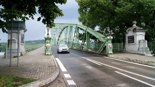 Ponte Maria Valeria Junta Esztergom Hungria Sturovo Eslováquia Através Rio — Fotografia de Stock