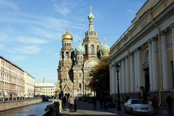 Church Savoir Blood Constructed 1883 1907 View Griboyedov Canal Embankment — Stock Photo, Image