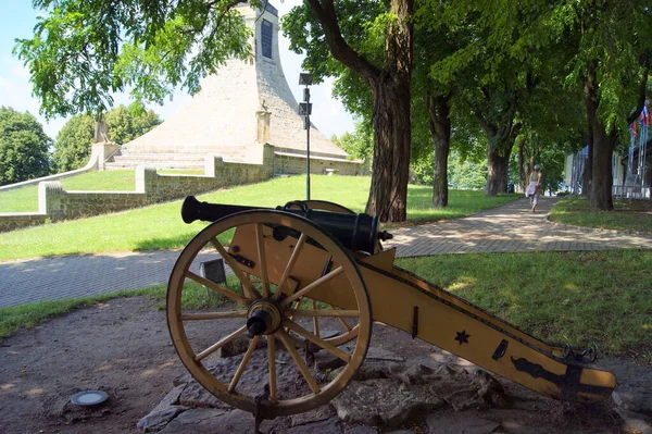 Cannone Epoca Napoleonica Presso Complesso Memoriale Del 1805 Austerlitz Battlefield — Foto Stock