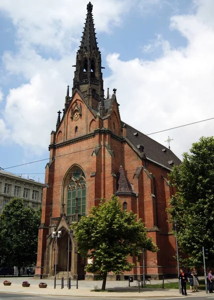 Igreja Vermelha Também Conhecida Como Igreja Comenius Igreja Evangélica Dos — Fotografia de Stock