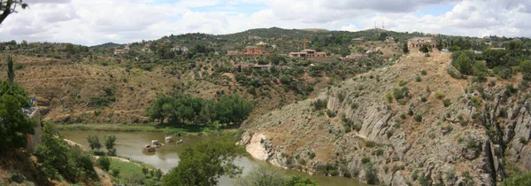 Tagus River Canyon Toledo Panoramica Paesaggio Rurale Girato Spagna Aprile — Foto Stock