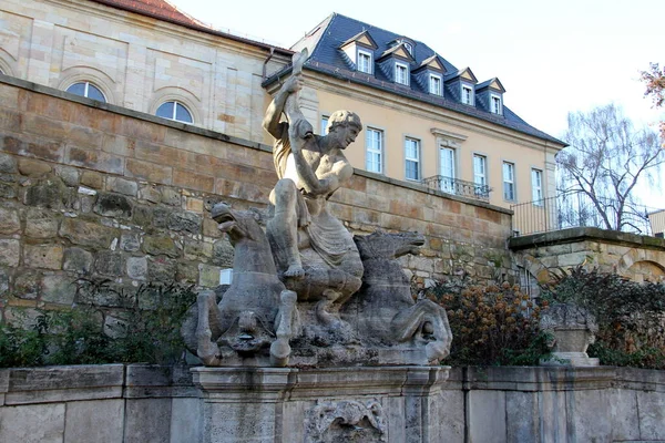 Wittelsbach Fountain Central Sculpture Opernstrasse Bayreuth Germany January 2020 — Stock Photo, Image