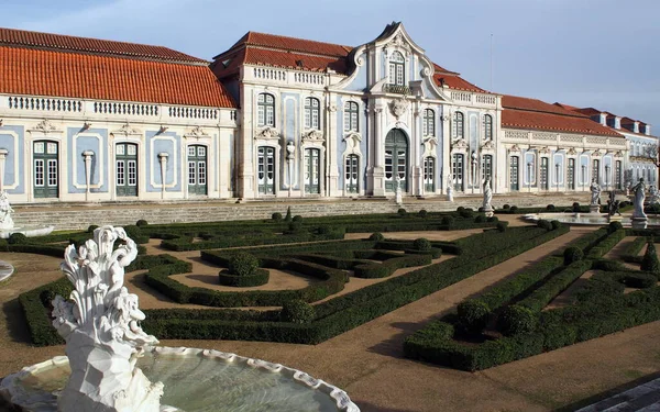 Ala Salón Del Palacio Queluz Esculturas Del Jardín Colgante Monumento —  Fotos de Stock