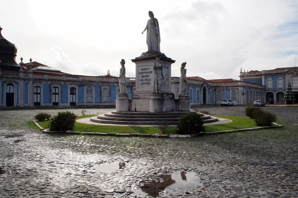 Statue Marie Ire Portugal Dans Cour Honneur Palais Queluz Créée — Photo