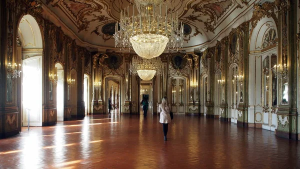 Queluz Ulusal Sarayı Büyük Balo Salonu Portekiz Kraliyet Ailesi Nin — Stok fotoğraf