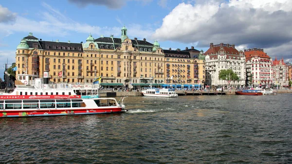 Waterfront Boulevard Strandvagen Ostermalm View Raoul Wallenberg Square Western End Royalty Free Stock Images