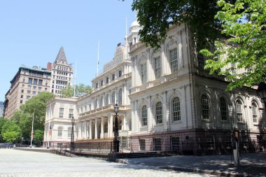 New York Belediye Binası, 1803 - 1812 yılları arasında inşa edildi, Aşağı Manhattan 'da bulunan Gürcü Diriliş tarzı, Park Row, New York, New York, ABD - 21 Mayıs 2022