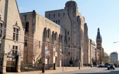 Scranton Kültür Merkezi, eski Mason Tapınağı, Gotik ve Romen Uyanış stillerinde inşa edilmiş, 1930 yılında tamamlanmıştır, Scranton, PA, USA - 7 Nisan 2020