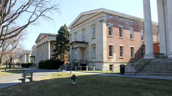 Pórticos Columnas Los Edificios Históricos Del Siglo Xix Snug Harbor — Foto de Stock