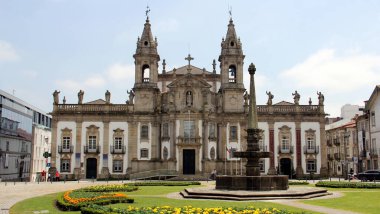 18. yüzyıl St. Mark Barok Çamuru, Igreja de Sao Marcos, Carlos Amarante Meydanı 'nda, şehrin göbeğinde, Braga, Portekiz - 18 Temmuz 2021