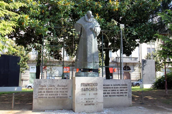 Statue Francisco Sanches Philosopher Physician 16Th 17Th Cent Salvador Barata — Stock Photo, Image