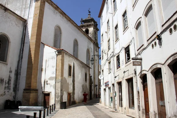 Straatscene Oude Stad Sao Bartolomeu Kerk Zijaanzicht Vanaf Adro Cima — Stockfoto