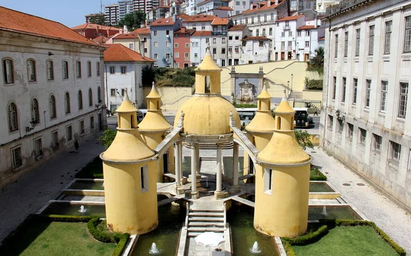 Cloister of Manga, aka Jardim da Manga, Renaissance architectural work with fountains, dates back to 1528, Coimbra, Portugal - July 21, 2021