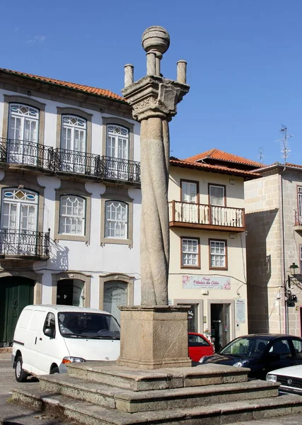 Kamienna Kolumna Zwieńczona Kulą Armilarną Xvi Wieczny Styl Manueline Plac — Zdjęcie stockowe