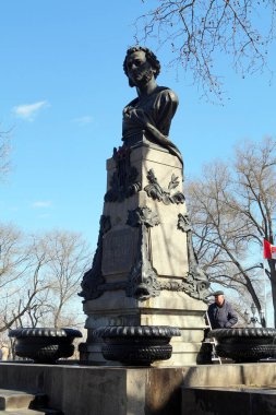 Alexander S. Puşkin anıtı, Primorskiy Bulvarı, Odesa, Ukrayna - 27 Mart 2019