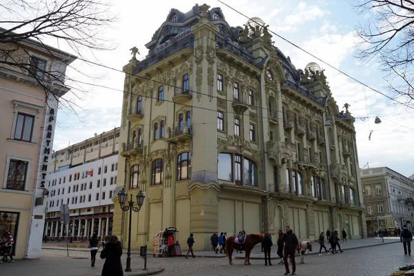 Grand Moscow Hotel Construído 1901 1904 Estilo Art Nouveau Derybasivska — Fotografia de Stock