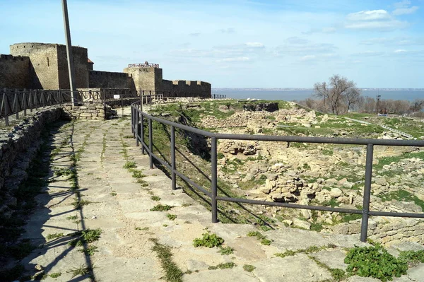 Φρούριο Akkerman Τάφρος Και Πύργοι Θέα Από Γέφυρα Έλξης Στην — Φωτογραφία Αρχείου