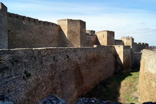 Akkerman Erőd Várárok Tornyok Kilátás Sorsolásról Főkapunál Bilhorod Dnistrovskyi Odessza — Stock Fotó