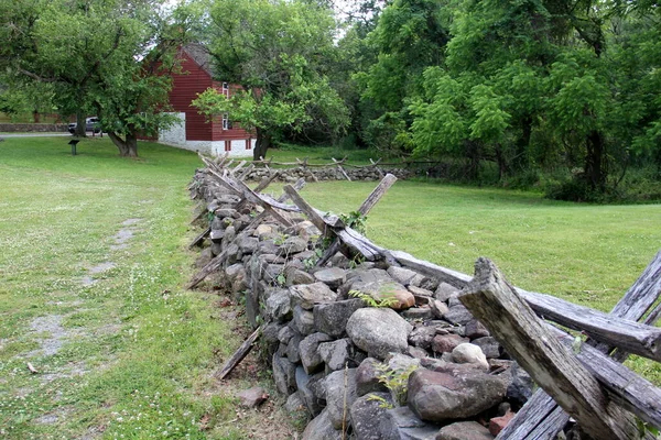Old Stone Fence Christopher House Historic Richmond Town Collection Old — Stock Photo, Image