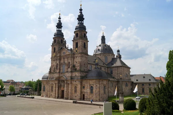 Katedra Fuldzie Miejsce Pochówku Bonifacego Ukończona 1712 Widok Michaelsbergu Fulda — Zdjęcie stockowe