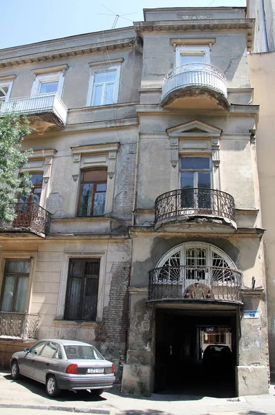 Shabby Facade Soviet Era Residential Apartment Building Historic Part City — Stock Photo, Image