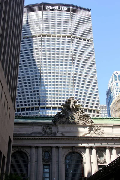 Metlife Building Grand Central Terminal View Pershing Square West New — 图库照片