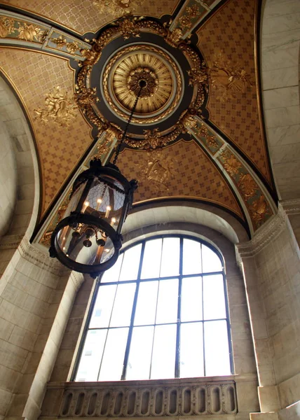 Biblioteka Publiczna Nowego Jorku Stephen Schwarzman Building Interior Dome Ceiling — Zdjęcie stockowe
