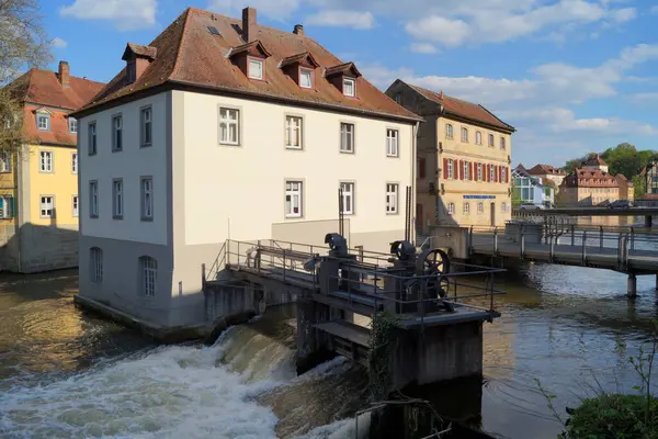 Geyersworthsteg Lock Regnitz River Στην Καρδιά Της Παλιάς Πόλης Μπάμπεργκ — Φωτογραφία Αρχείου