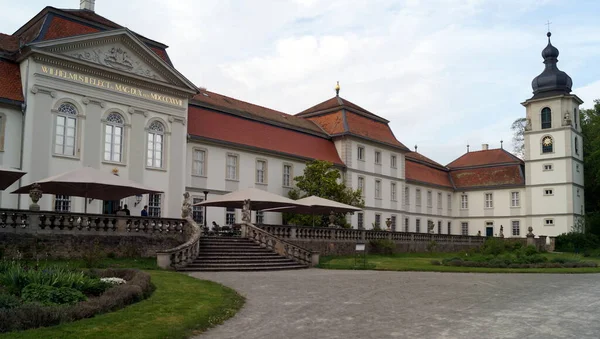 Schloss Fasanerie Schlossanlage Aus Dem Jahrhundert Bei Fulda Gartenflügelfassade Blick — Stockfoto