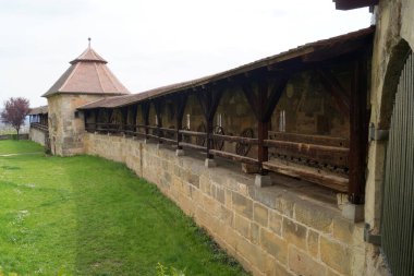 Altenburg Şatosu, güney duvarı galerisi, Bamberg, Almanya - 29 Nisan 2022