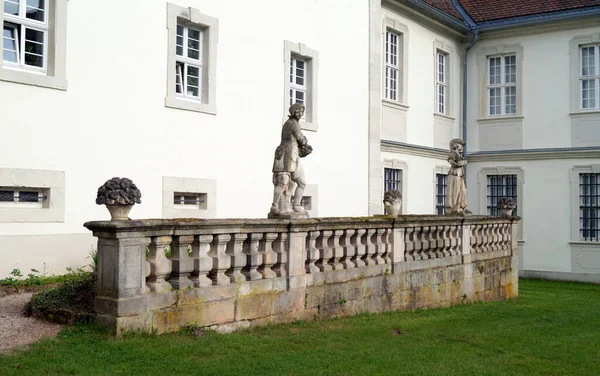 Schloss Fasanerie Palace Complex 1700S Fulda Balustrade Inner Courtyard Idyllic — Stock Photo, Image